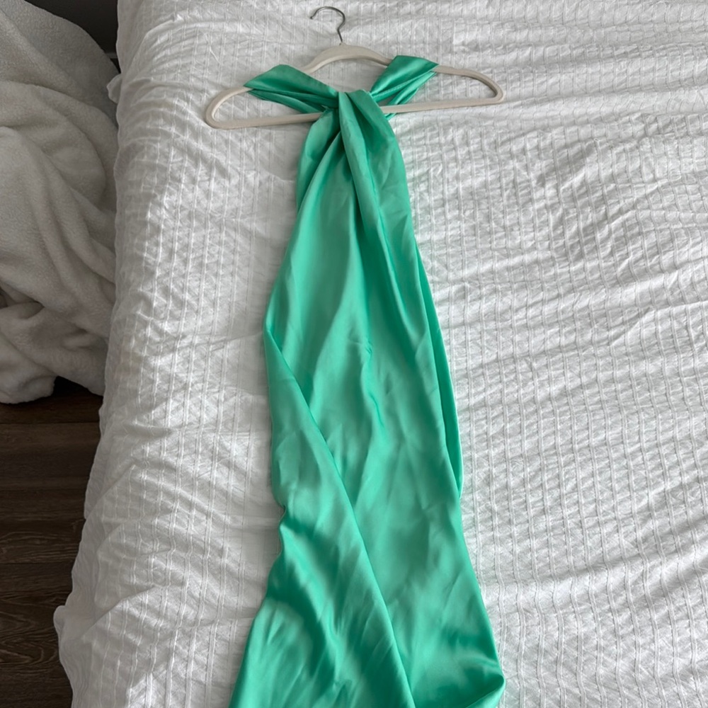 Elegant Green Silk Dress
